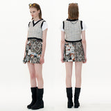 Tweed Crop Vest [Cotton Candy] (6612244168822)