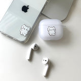 ホワイト - ワン コジル サムキャット カップル AirPods Caseマット