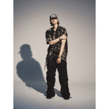 クリースナイロンバンディングパンツ / CREASE NYLON BANDING PANTS_BK