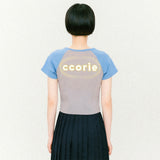 ロゴラグランクロップド半袖Tシャツ