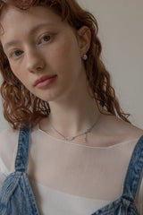 ヒュッゲライフスリムチェーンネックレス/Hygge life slim chain necklace (silver)
