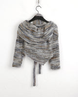 [Muffler set] Mikel Bokashi off-shoulder angora knit