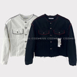 スティッチクロップドジャケット / MG709,710 Stitch Cropped Jacket (2 colors)