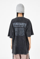 Soundgarden printing crack washed t-shirt