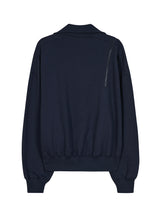 2WAY ZIPPER DETAIL HALF ZIP UP NAVY