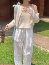 ムーブ 袖なし 夏 ブクル ニット スリーブレス(5color) / MOVE Sleeveless Summer Bookle Knit Sleeveless (5 colors)