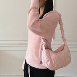 Winty soft angora pastel V-neck long sleeve knit