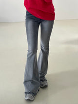 Sensual washing boot-cut pants 
