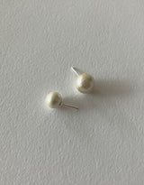 [92.5silver] cotton pearl earrings_ivory (2sizes)