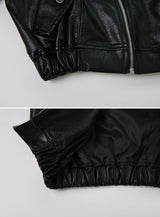 Classic Black Crop Leather Jacket