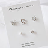 リボンパールピアス / [5 set] Ribbon Pearl Piercing Set