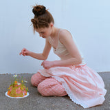 レースヘムフルスカート / LACE HEM FULL SKIRT, PEACH