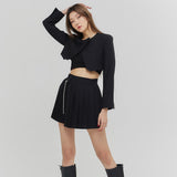 カッティングクロスクロップジャケット/CUTTING CROSS CROP JACKET BLACK (6682533199990)