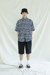 プレイン 1/2 シャツ / PLAIN PAISLEY 1/2 SHIRT NAVY
