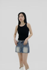 シンプルリブドスリーブレス / Simple Ribbed sleeveless (2color)