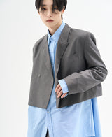 ルシッドクロップラップブレザー / [自主製作] Lucid crop wrap blazer (2 color)