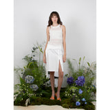 サイドストラップボタンスカート / SIDE STRAP BUTTON SKIRT - WHITE