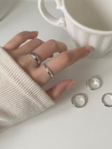 [5 set] simple volume layered ring set 