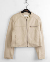 Rilch Zipper Biker Suede Cropped Jacket