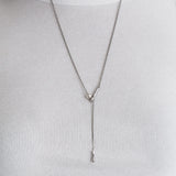 DEEP DROP NECKLACE SILVER
