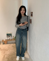 [S-L] Sandy Denim Wide Pants