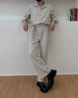 ツータック ベルト ジャンプスーツ / RO Two-Tuck Belted Jumpsuit (4 colors)