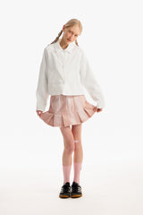 チェリーセミクロップウオウブンジャケット／CHERRY SEMI CROP WOVEN JACKET [WHITE]