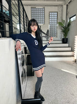 イブリブカラードレス/Eve ribbed collar dress