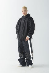 ウィンドブレーカーフーデッドリバーシブルジャケット/BSR2223FWJK036 TWAN WINDBREAKER HOODED REVERSIBLE JACKET CREAM/BLACK