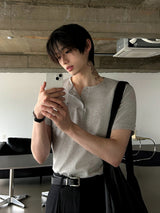 [COSYHARU MADE] single cotton short-sleeved shirt