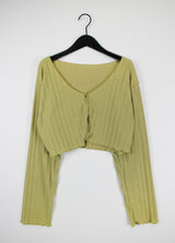 アロリブドクロップカーディガン / Allo Ribbed Crop Cardigan (5color)