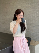 Crayon v-neck sleeve knit T 