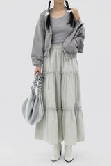 フリルカンカンロングスカート/Frill kangkang long skirt (3color)