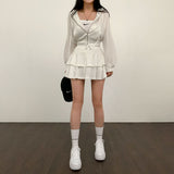 [Bellide made] skirt + hooded zip-up set