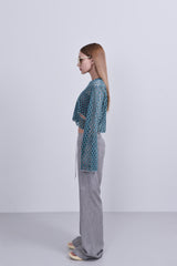 カットアウトネット長袖 / cut out net longsleeve
