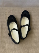 メリージェーンベンダブルラウンドベルベットフラットシューバレリーナシューズ / Mary Jane Bendable Round Velvet Flat Shoe Ballerina Shoes