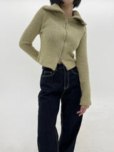 ボカシニットビッグカラーカーディガン / Bokashi Knit Big Collar Cardigan (2color)