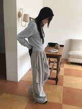 [Sheep fleece] Sento balloon side ribbon juli pants