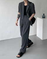CR スローリネンワイドスラックス / CR Slow Linen Wide Slacks (2 colors)