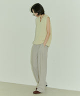 UNISEX PINTUCK STITCH WIDE PANTS W - LIGHT BEIGE (6689418150006)