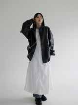 バルーンレザージャンパー / Balloon Leather Jumper (2color)