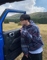 No.0450 P pattern fleece hood JK (3color)