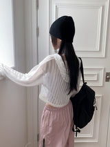 Solu See-Through Cropped Hoodie Cardigan Zip-Up