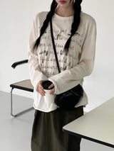 ブルーアレタリングビンテージ長袖Tシャツ / Brua lettering vintage long-sleeved T-shirt