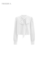 Big Ribbon Strap Cropped Blouse 3 Colors