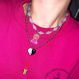Ying yang heart necklace (6672843374710)