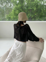 夏 ベーシック ストリング リボン クロップド ボレロ カーディガン/[6 colors] Honey Summer Basic String Ribbon Cropped Bolero Cardigan