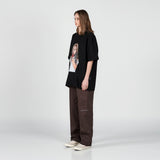 ベイビーフェイスアップルガール半袖Tシャツ ブラック