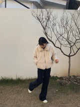 Softly corduroy boot-cut pants