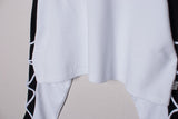 ストリングロングスリーブクロップTシャツ  /(9069) X-String Long Sleeve Crop Tee